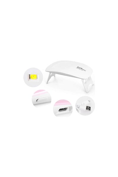 TT Tahtakale Toptancıları White Sun Mini 6W Nail Dryer Lamp Portable 6 Led Uv Manicure Machine