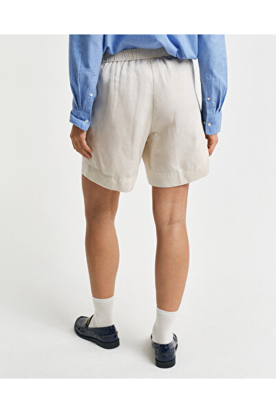 Gant Kadın Krem Relaxed Fit Keten Şort