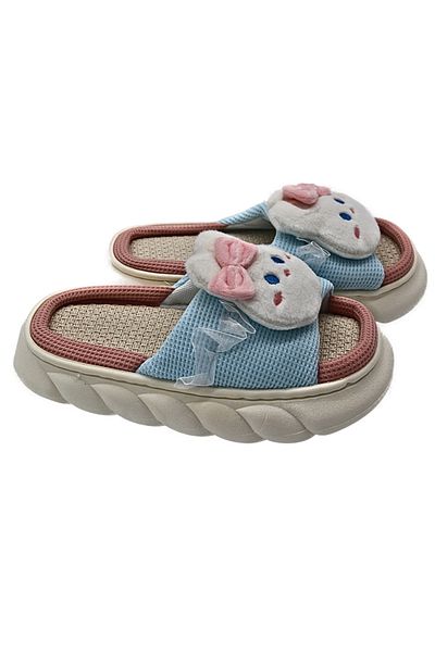 Generic Papuci de casă antiderapanți Cloud Kitty cu margine și talpă din spumă foarte ușoară, albaștri, 36-37