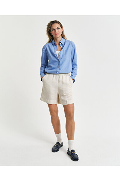 Gant Kadın Krem Relaxed Fit Keten Şort