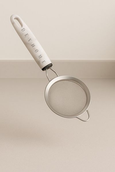 devhome Stainless Steel Tea Strainer with Marble Pattern Handle - Fine Wire Mesh Kitchen Strainer 7.5cm Flour Strainer
