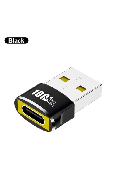Choice محول OTG USB إلى Type C أسود 1/2/5 قطع USB USB-C أنثى إلى USB ذكر PD10...