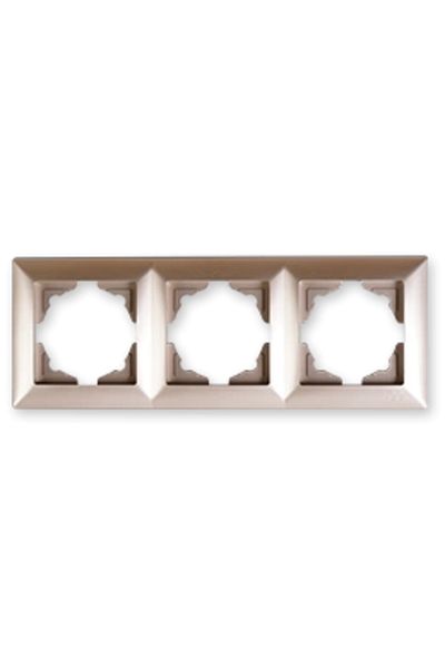 LiderGlobal Visage ambiance metallic beige 3-piece frame - compatible frame for socket and switch