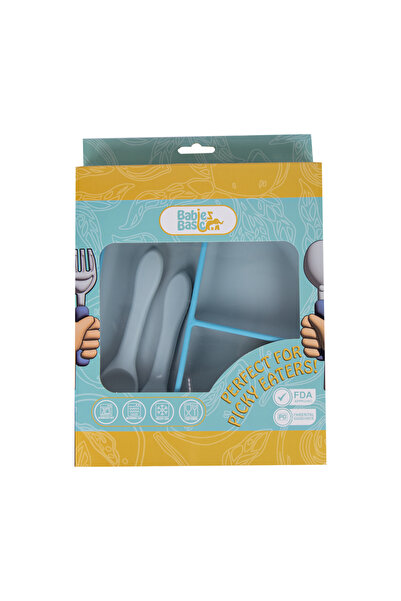 Babies Basic BabiesBasic Feeding Set, 3 Piece, Silicone Feeding Plate, Spoon ...