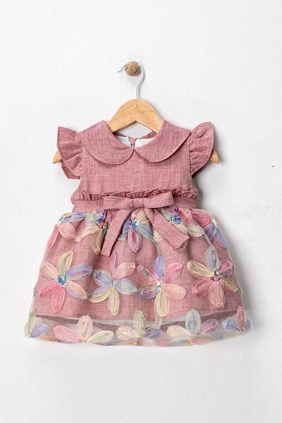 VİYOLİNA Magnolia Flower Patterned Dress