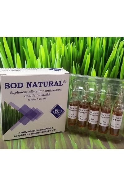 INSTITUL CANTACUZINO Sod natural, Institutul Cantacuzino, extract orz verde, unic in lume, cutie 10 fiole