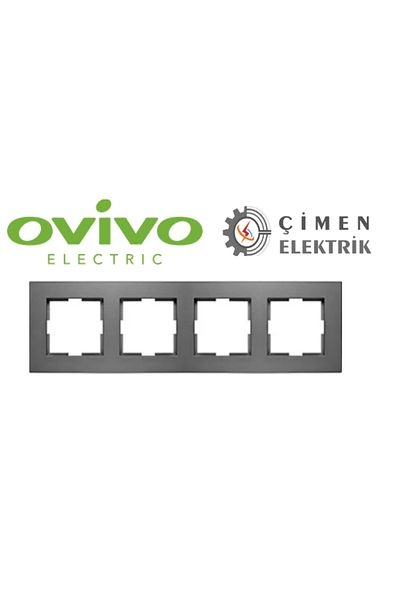 AC BOX Smoked quad frame - matching frame for socket and switch