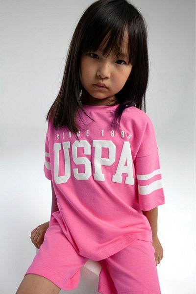 U.S. Polo Assn. U.S. Polo Assn. Girl's Pink Bermuda Suit