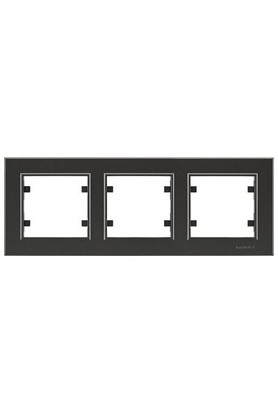 storeks Black triple horizontal frame - matching frame for socket and switch