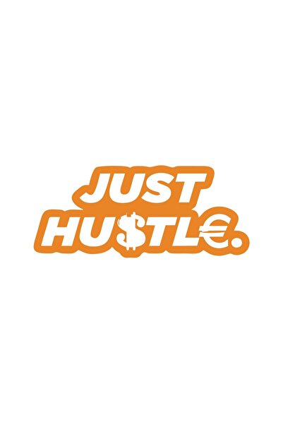 Reysa Tasarım ملصق Just Hustle مقاس 17x17 سم برتقالي