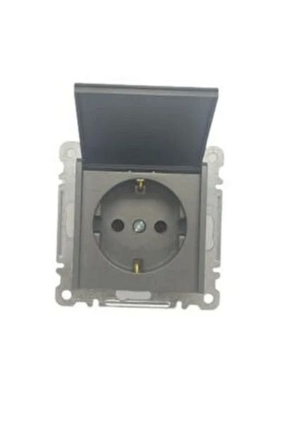 LiderGlobal Smoked covered grounded socket frameless - compatible frame for socket and switch