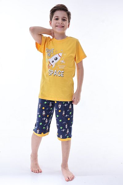 FORMO Set de pijamale capris cu mâneci scurte din bumbac natural 100% pentru băieți