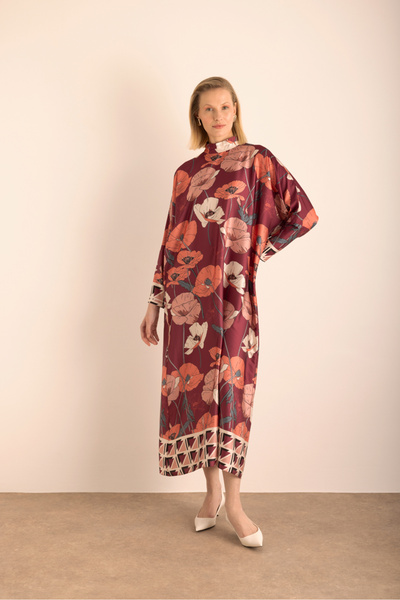 Aker Desenli Dokuma Elbise