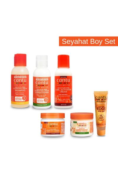 Cantu Kıvırcık Ve Dalgalı Saçlar Için Mini Seyahat Saç Bakım Seti