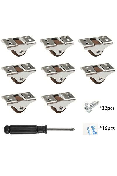 Choice 0.5 inch 8 pcs Directional 0.5 inch Small Caster Wheels Low Profile Soft Rubber Wheel Rolling Castor