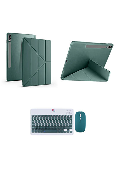 redmud teknoloji Samsung Galaxy Tab S9 FE Plus X610 12.4 inç İle Uyumlu Standlı Kılıf Ve Klavye Mouse 2 li Set