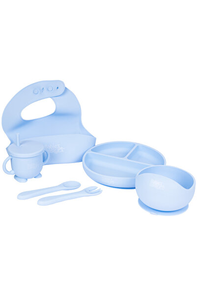 Babies Basic BabiesBasic Feeding Set, 6 Piece, Silicone Plate, Bowl, Bib, Spo...