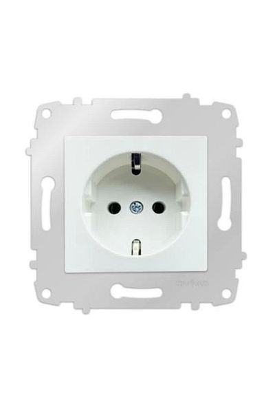 LiderGlobal White child protected grounded socket frameless - compatible frame for socket and switch