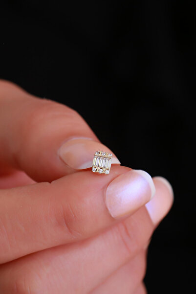 Bayar Gold 14 Ayar Altın Sıralı Baget Tragus Piercing