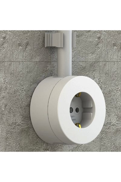 AC BOX White grounded socket surface mounted