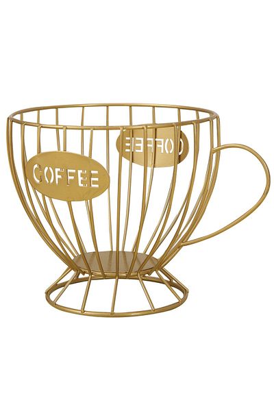 OBRO Decorative Organizer for Coffee Capsules - Gold Metal
