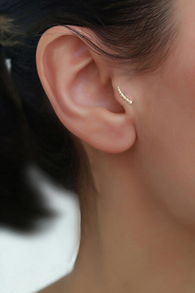 Bayar Gold 14 Ayar Altın Sıralı Top Top Tragus Piercing