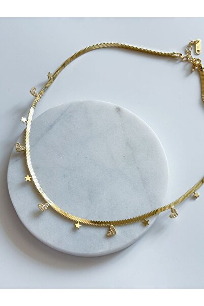 CHARMLUCKY قلادة على شكل قلب من الحجر الإيطالي الفولاذي