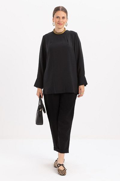 ALLDAY Black-Pens Detailed Modal Tunic