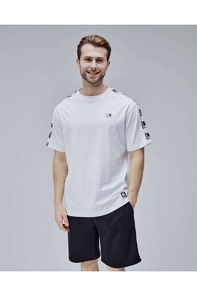 Starter Eastwood White Crew Neck Printed Oversize Men's Tshirt