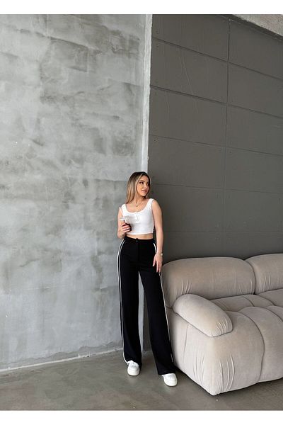RPT MODA High Waist Lycra Palazzo Pants with Arabic
