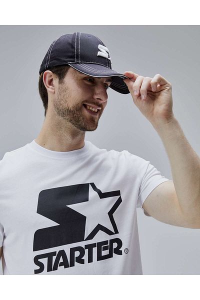 Starter Hudson White Crew Neck Printed Standard Fit Men's Tshirt