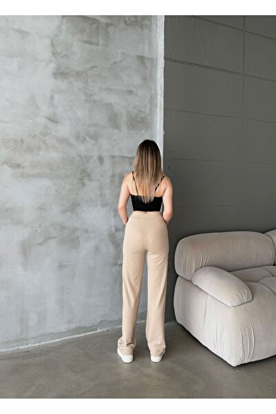 RPT MODA ÖNÜ DİKİŞLİ LİKRALI YÜKSEK BEL PALAZZO PANTOLON