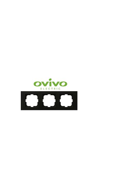 LiderGlobal Metallic black triple frame grano - compatible frame for socket and switch