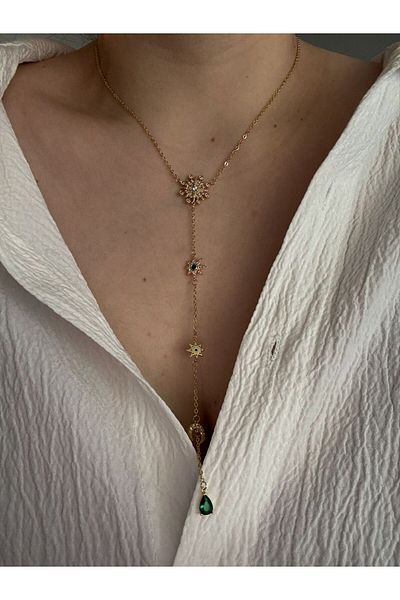 CHARMLUCKY Steel Pole Star Y Necklace