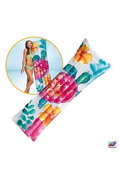 Intex Inflatable Mattress ANGMAD 183x69 cm, Supports Max 80 kg, Durable PVC, Multicolor