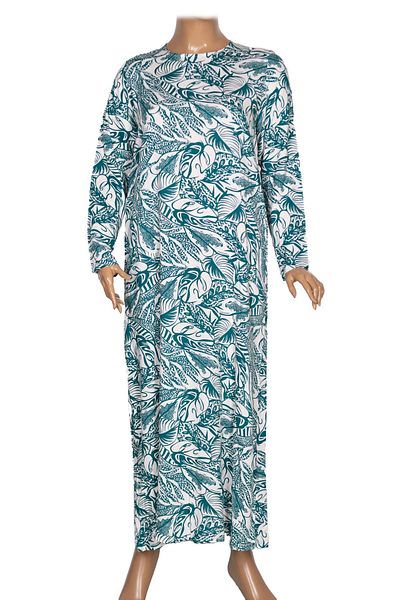 New Shine Shine Women's Aysen Patterned Woven Viscose Cyan Dress