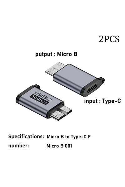 Choice 2pcs MICRO B TO C Micro B USB C 3.0 Male to Type C Female Adapter Type-C USB3.0 Micro B Connector fo