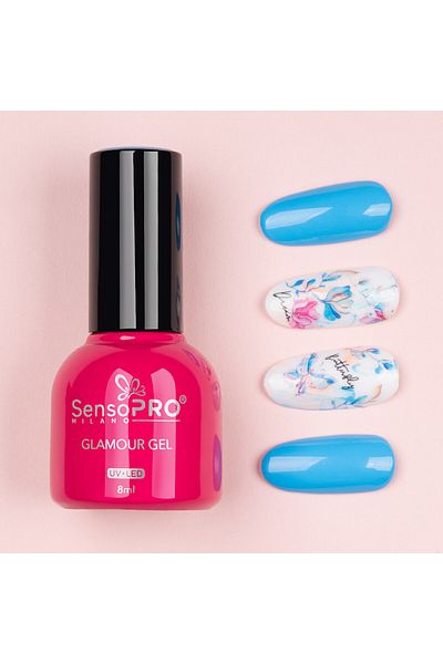 SensoPRO Milano Oja semipermanentă Glamour Gel 8ml, Albastru electric #34