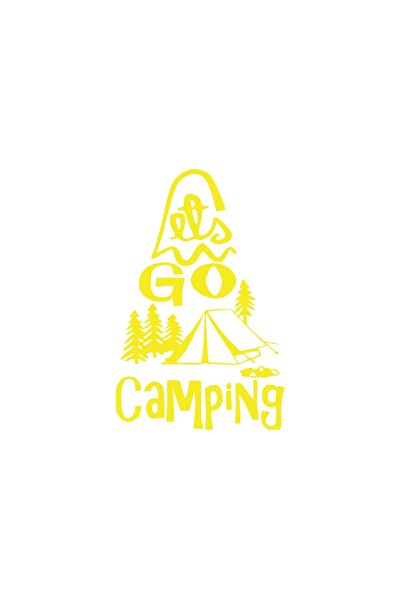 Reysa Tasarım Lets Go Camping Sticker 17X17 cm Yellow