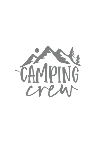 Reysa Tasarım ملصق طاقم التخييم مقاس 17 × 17 سم باللون الرمادي