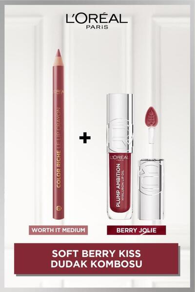L'Oreal Paris Soft Berry Kiss Lips Dudak Kombosu Color Riche Dudak Kalemi 635...