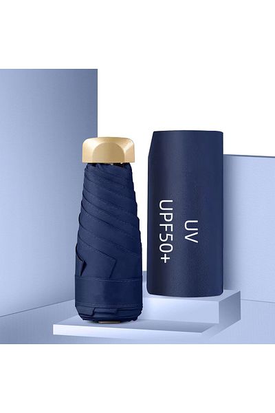 Choice Deep blue Mini Pocket Umbrella Small Sun Rain Umbrellas Vinyl Folding Umbrella UV Ultraviolet Protec