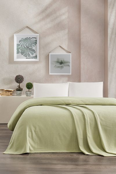 Naturosa Double Green Color Diamond Pique 100% Cotton 200 X 220 cm