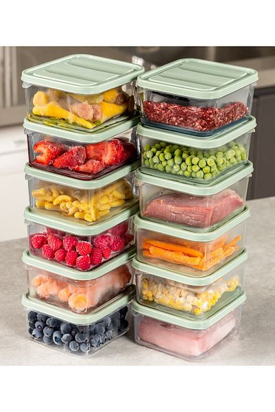 UnicUtil Set of 12 plastic casseroles, UnicUtil, Spacious Compact, Green