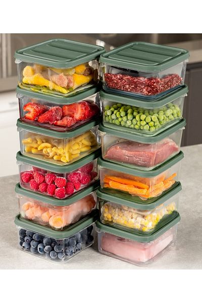 UnicUtil Set of 12 plastic casseroles, UnicUtil, Modern Durable, Green