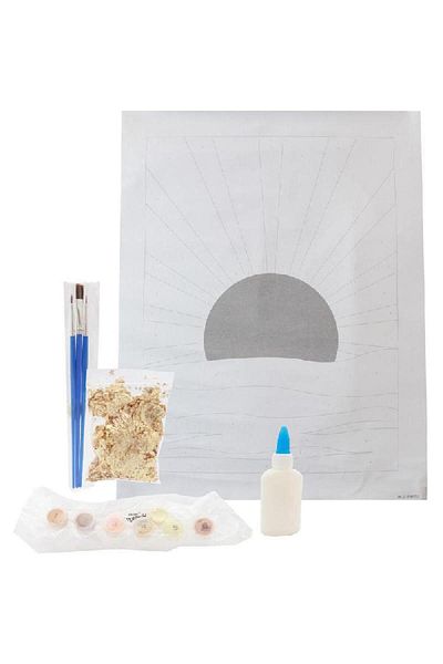 Roco Sunrise Gold Leaf with Wooden Frame Paint-by-Number 7 Paint Pot + 3 Brush + Canvas Pattern