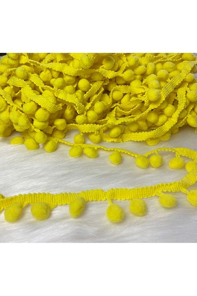 BİGÜMEX Yellow Stripe Pompom 1 Mt