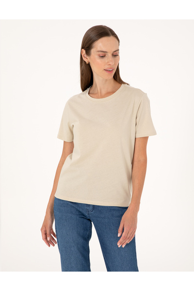 Pierre Cardin Sand Regular Fit Basic T-Shirt 50305766-Vr085