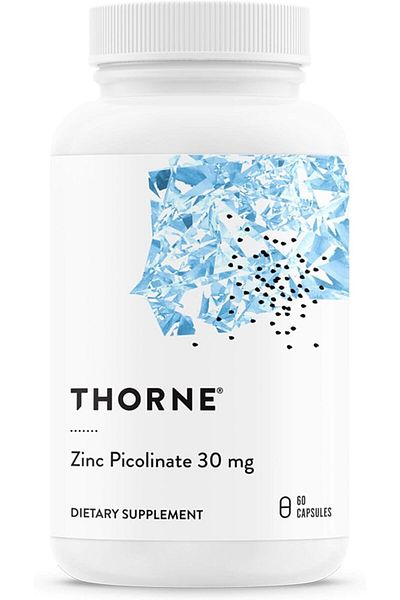 Thorne Zinc Picolinate 30 mg - Well-Absorbed Zinc Supplement for Growth and Immune Function - 60 Cap