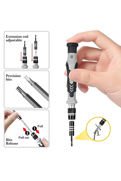 Generic Set de ciocane perforatoare cu cutie cu 30 de accesorii și kit de șurubelnițe APF® - Kit complet